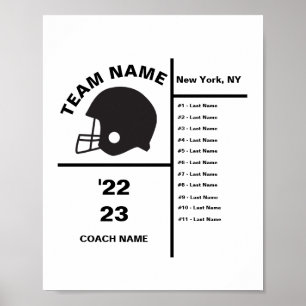 Poster Équipe De Football Personnalisée Avec Joueurs