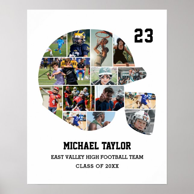 Poster Équipe de football Senior Graduation Cadeau Photo  (Devant)
