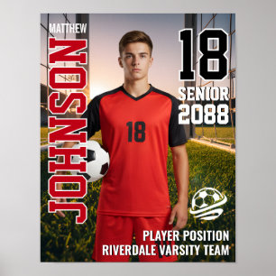 Poster Équipe de football senior Photo de joueur personna