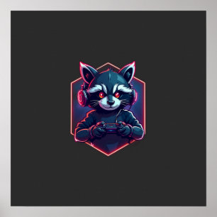 Poster Équipe de jeu Raccoon