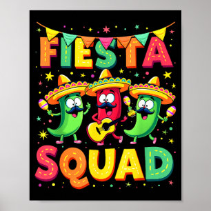 Poster Équipe de la fête Cinco De Mayo Piments Mexicains