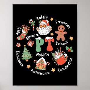 Poster Équipe de Noël de kinésithérapie Pt kinésithérapie