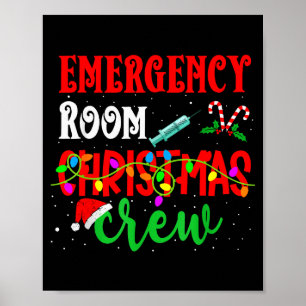 Poster Équipe de Noël de la salle d'urgence Infirmière de