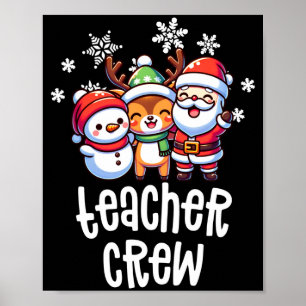 Poster équipe de Noël enseignant père noël bonhomme de ne