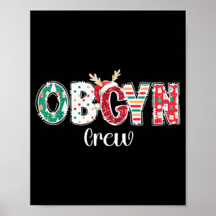 Poster Équipe de Noël Obgyn Obstétrique Ob Gyn Groupe Équ