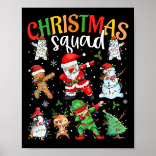 Poster Équipe de Noël Père Noël Dabbing Elf Family Corres