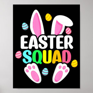 Poster Équipe de Pâques Famille assortie Lapin de jour de