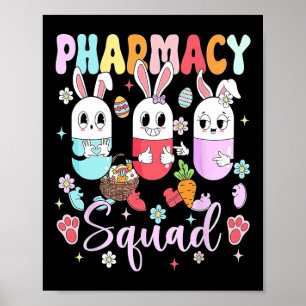 Poster Équipe de pharmacie de Pâques Pilules Pharmacien C