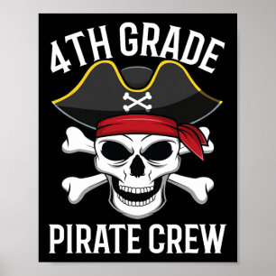 Poster Équipe de pirates de 4e année Halloween Costume ét