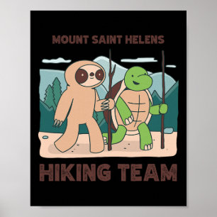 Poster Équipe de randonnée du mont Saint Helens en expédi