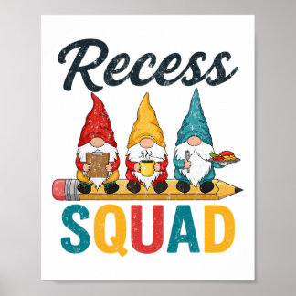 Poster Équipe de récréation enseignant gnome cour de récr