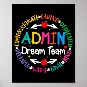 Poster Équipe de rêve admin retour à l'école direction