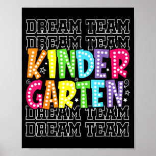 Poster Équipe de rêve de maternelle Premier jour d'école
