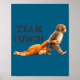 Poster Équipe de singe bébé frappe mème de singe drôle dr