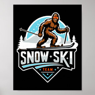 Poster Équipe de ski Sasquatch Snow Ski Team Bigfoot de b