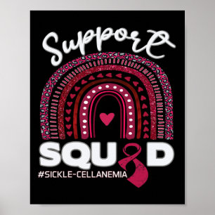Poster Équipe de soutien à l'anémie falciforme Burgundy R