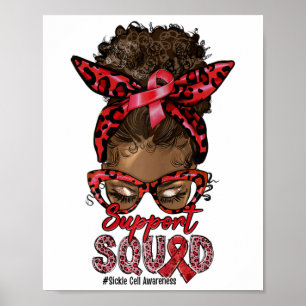 Poster Équipe de soutien Afro Messy Bun Leopard Sickle Ce