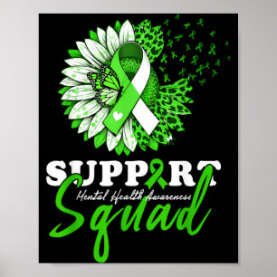 Poster Équipe de soutien Cheveux Tournesol Santé mentale