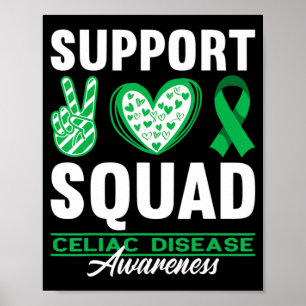 Poster Équipe de soutien I Gluten Sans Coeliaque Maladie