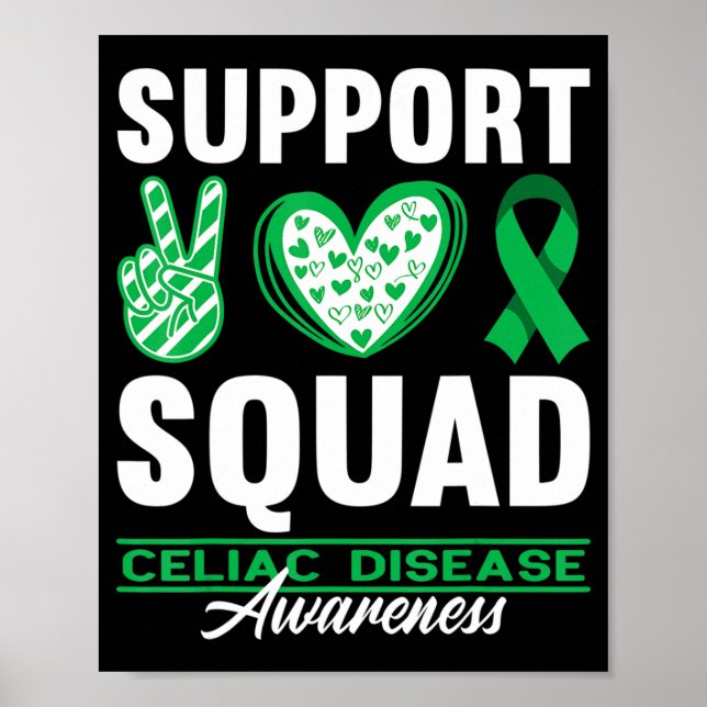 Poster Équipe de soutien I Gluten Sans Coeliaque Maladie  (Devant)