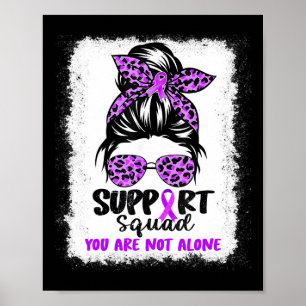 Poster Équipe de soutien Messy Bun Purple Warrier Alzheim