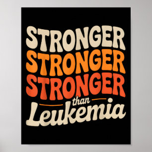 Poster Équipe de soutien Orange Ruban Leucémie Cancer du