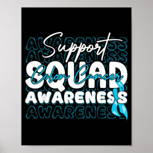 Poster Équipe de soutien Ruban sarcelle Sensibilisation a