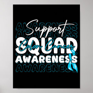 Poster Équipe de soutien Ruban sarcelle Sensibilisation a
