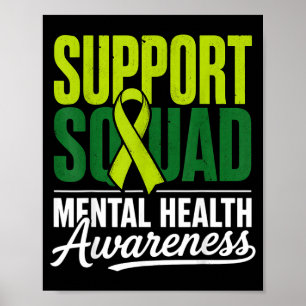 Poster Équipe de soutien Ruban vert de sensibilisation à