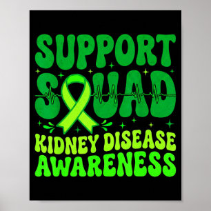 Poster Équipe de soutien Ruban Vert Maladie Rénale