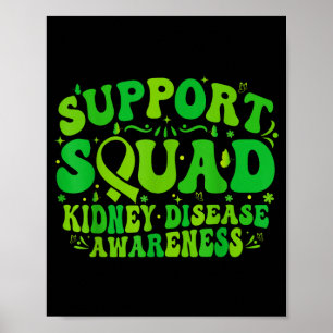 Poster Équipe de soutien ruban vert papillon pkd maladie