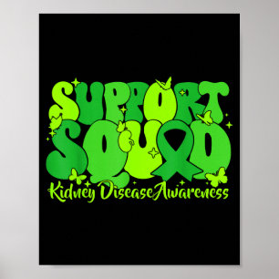 Poster Équipe de soutien ruban vert sensibilisation à la