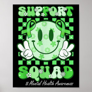 Poster Équipe de soutien Ruban Visage Sourire Sensibilisa