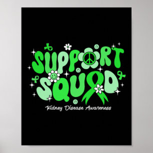 Poster Équipe de soutien super Green Ribbon Maladie rénal