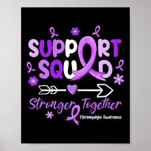 Poster Équipe de soutien super Purple Ribbon Fibromyalgia