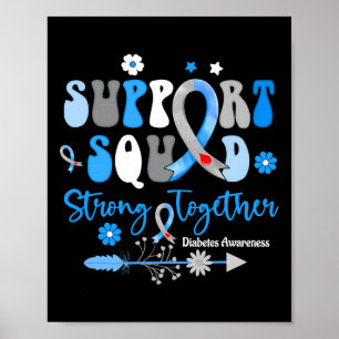 Poster Équipe de soutien super Ruban T1d Sensibilisation