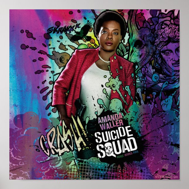 Poster Équipe de suicide | Amanda Waller Character Graffi (Devant)