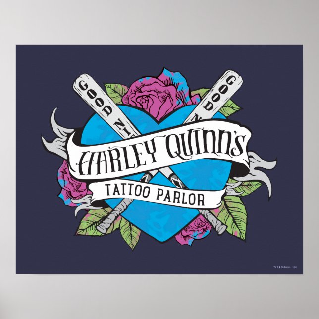 Poster Équipe de suicide | Harley Quinn's Tattoo Parlor H (Devant)