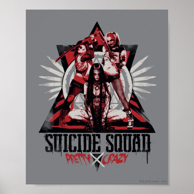 Poster Équipe de suicide | Jolies filles d'escouade folle (Devant)