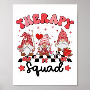 Poster Équipe de thérapie Slp Ot Pt Valentine's Day Rehab