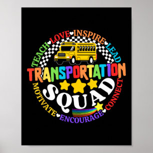 Poster Équipe de transport Retour à l'école Conducteur d'