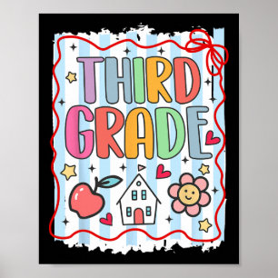 Poster Équipe de troisième année de retour à l'école 3e a
