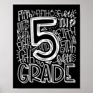 Poster Équipe de typographie 5e année Enseignant de cinqu