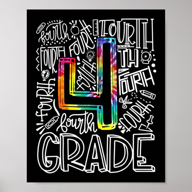 Poster Équipe de typographie de 4e année Quatrième année  (Devant)