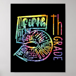 Poster Équipe de typographie de 5e année Enseignant de 5e