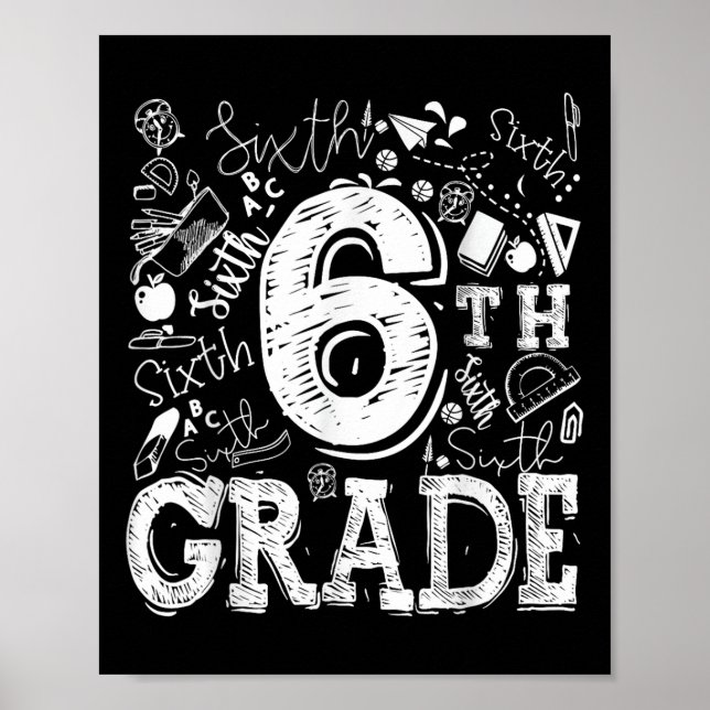 Poster Équipe de typographie de 6e année Enseignants pour (Devant)