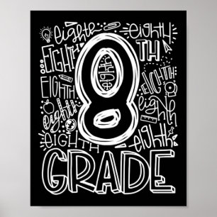 Poster Équipe de typographie de 8e année, huitième année,
