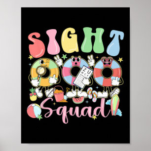 Poster Équipe de vision Vibes d'été drôle Optométrie Opht