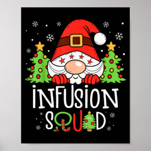 Poster Équipe d'infirmière en perfusion Père Noël Stéthos