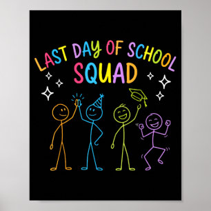 Poster Équipe drôle du dernier jour d'école